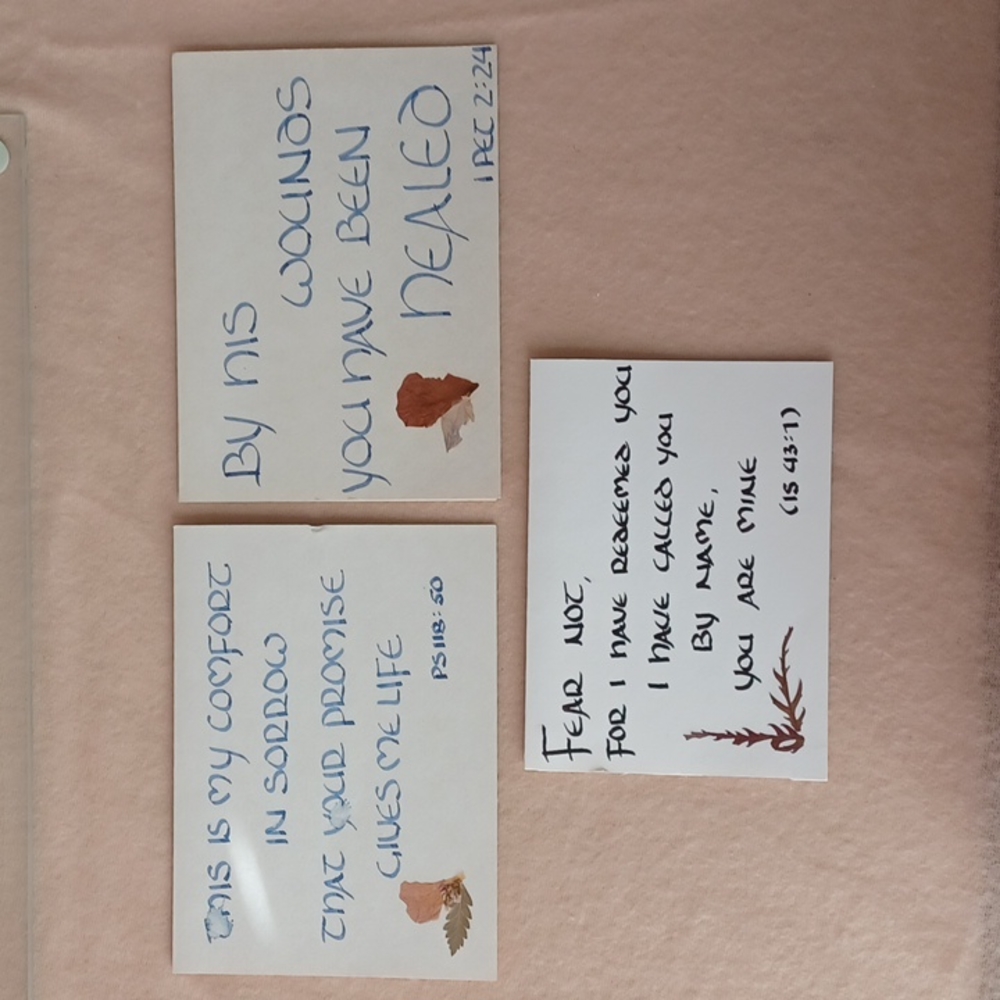 Set of 3 Bible Verse Handmade Blank Notecards